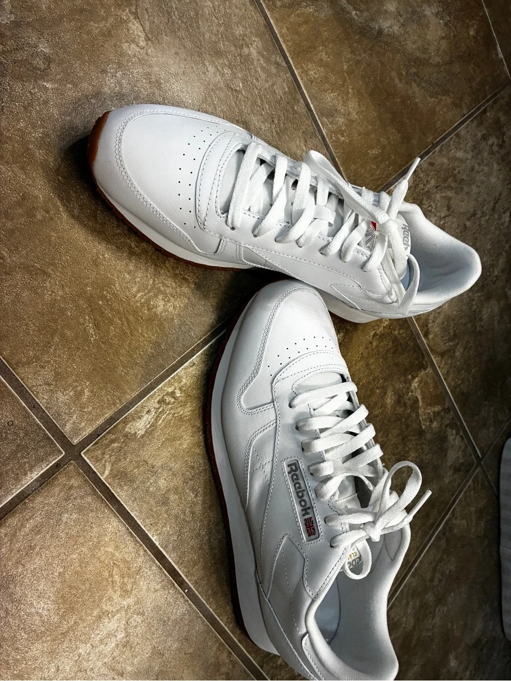 Reebok White Sneakers with Gum Outsole